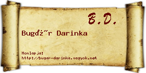 Bugár Darinka névjegykártya